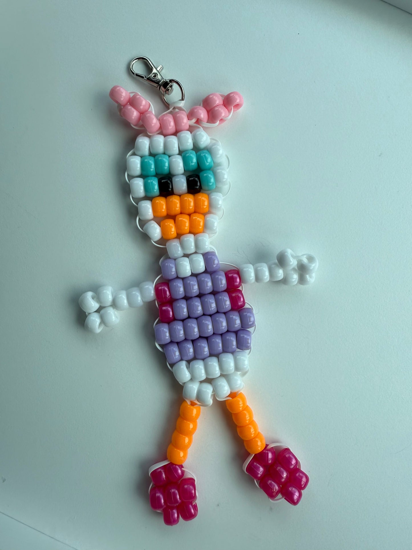 Girl Duck Beaded Keychain