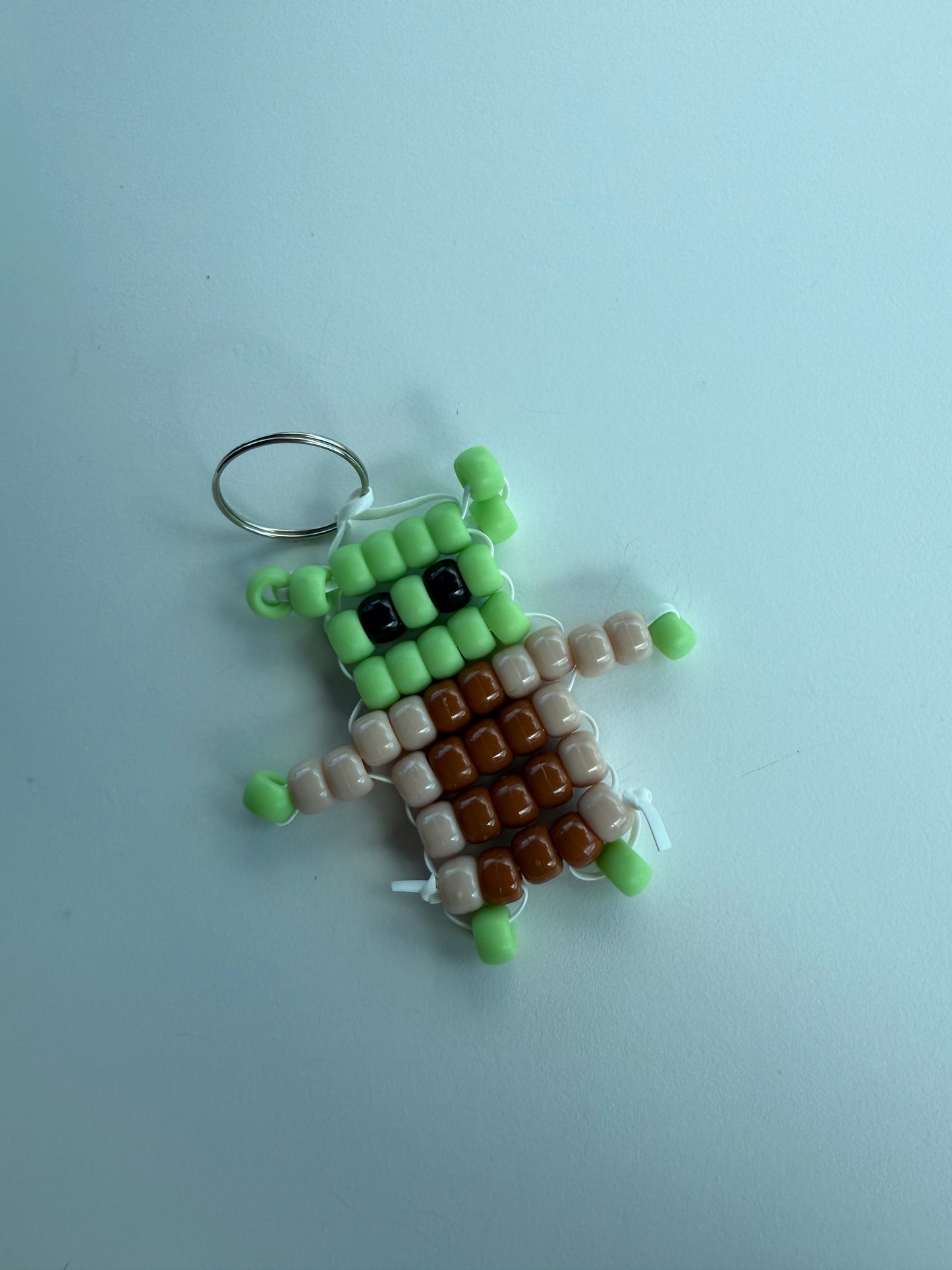Green Alien Beaded Keychain