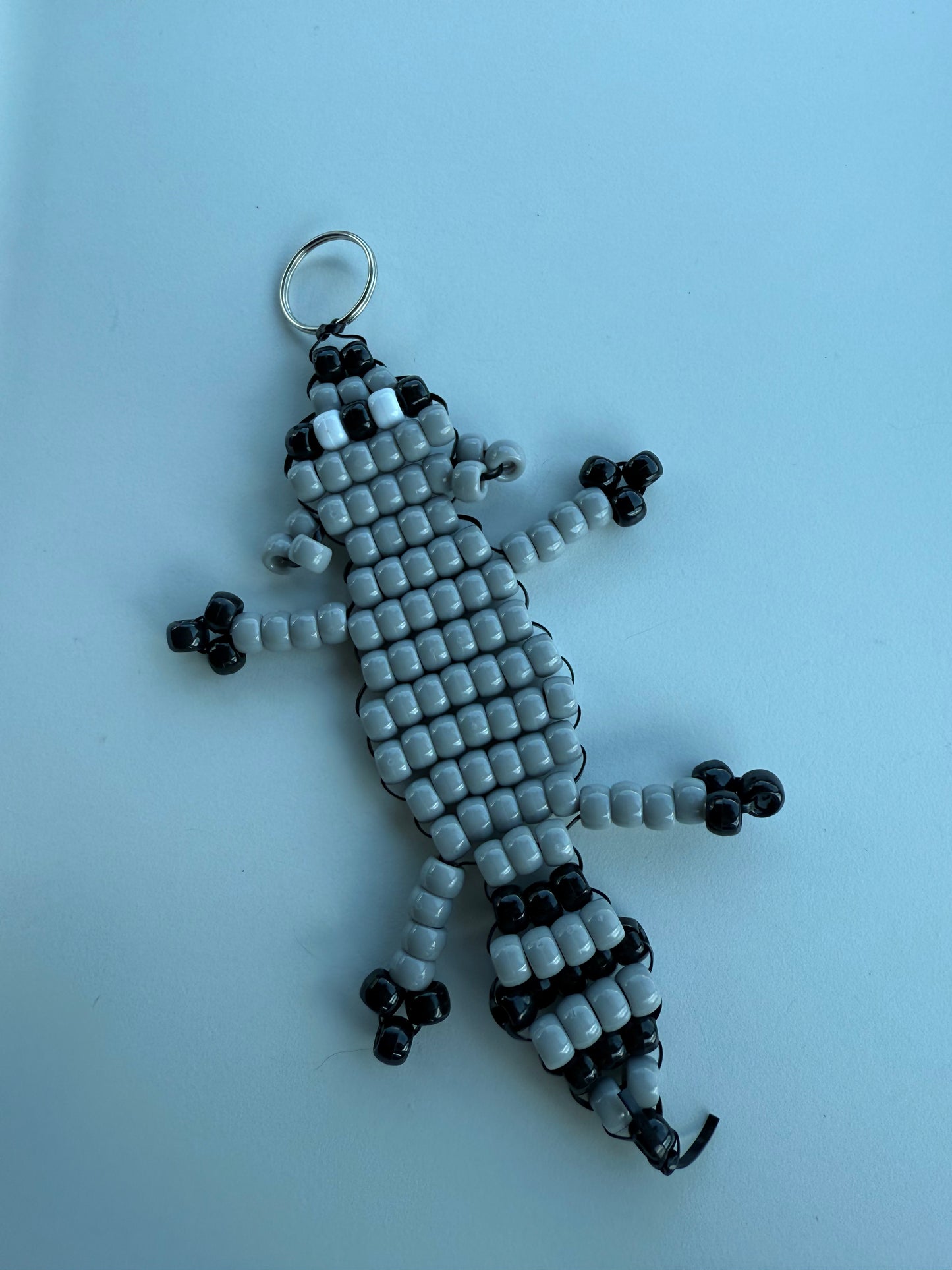 Raccoon Beaded Keychain