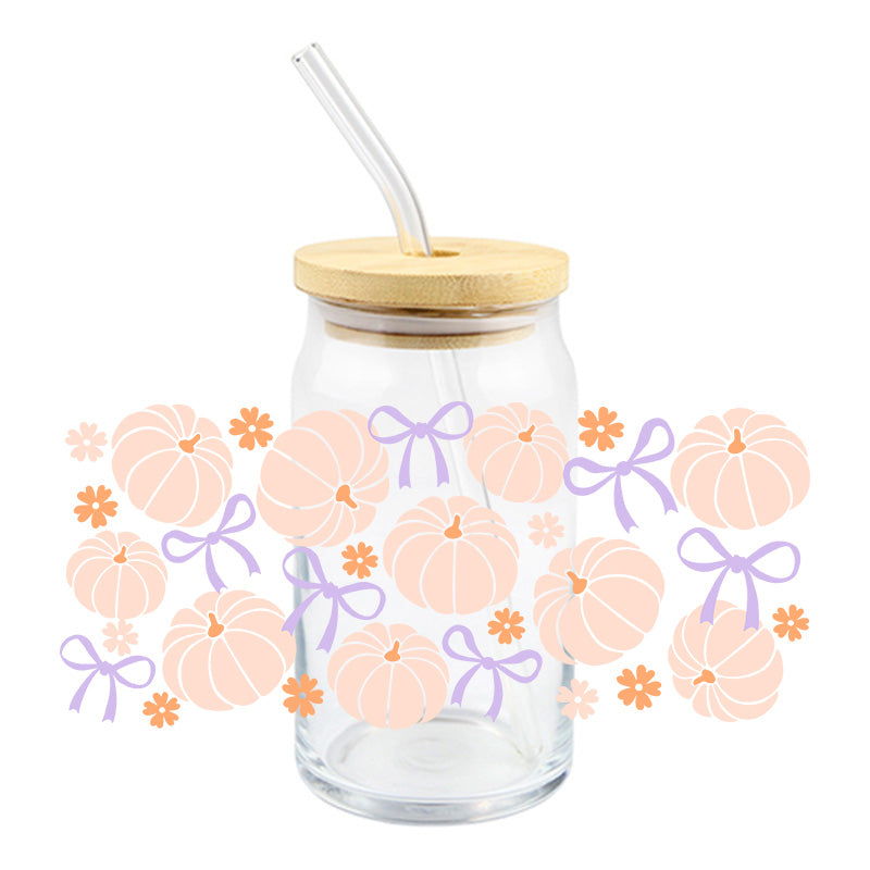 Pumpkins & Purple Bows | UVDTF Cup Wrap