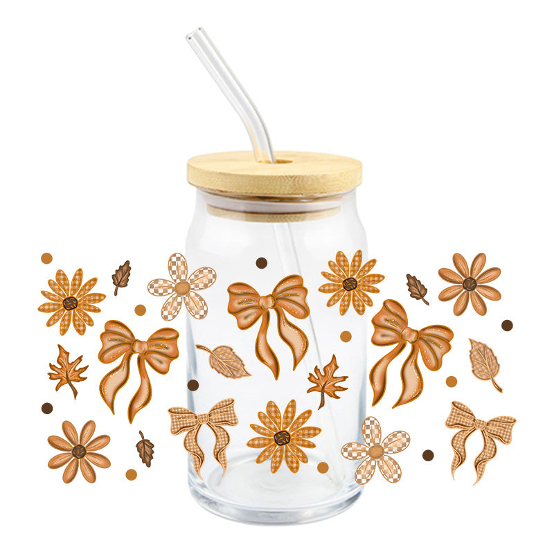 Fall Bows & Flowers | UVDTF Cup Wrap