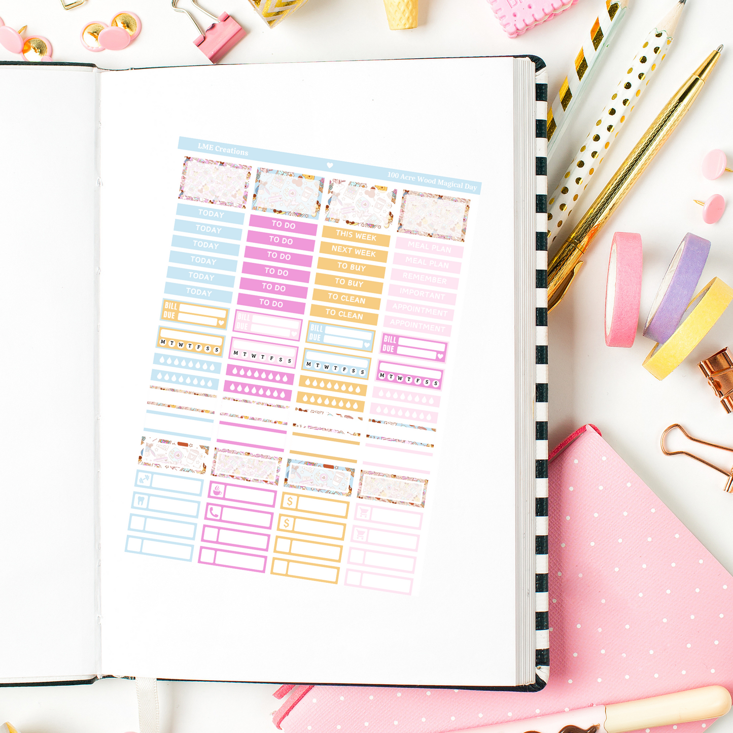 100 Acre Wood Magical Planner Weekly Sticker Kit