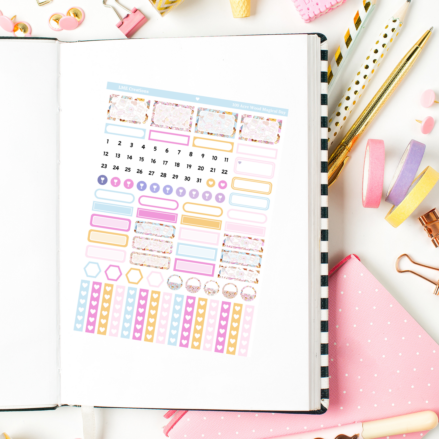 100 Acre Wood Magical Planner Weekly Sticker Kit