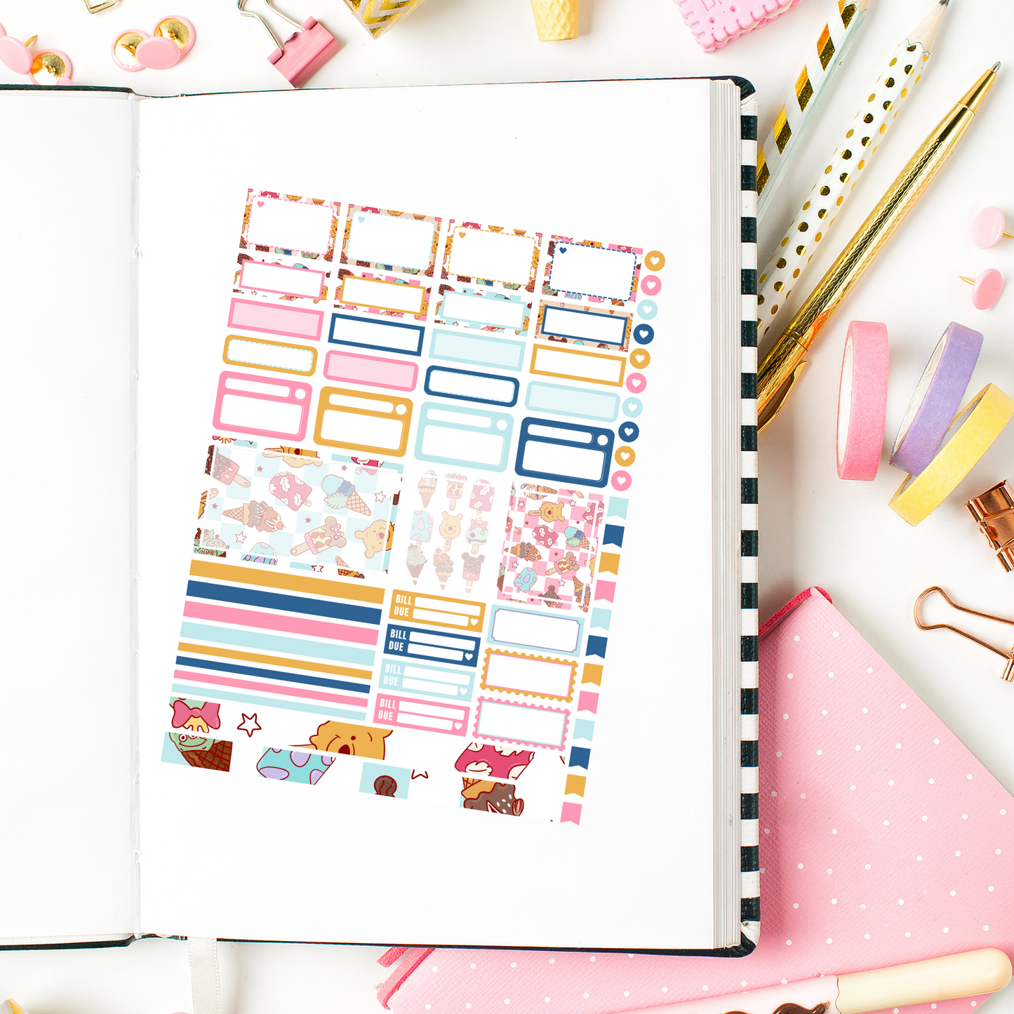 Magical Ice Cream Planner Weekly Sticker Kit