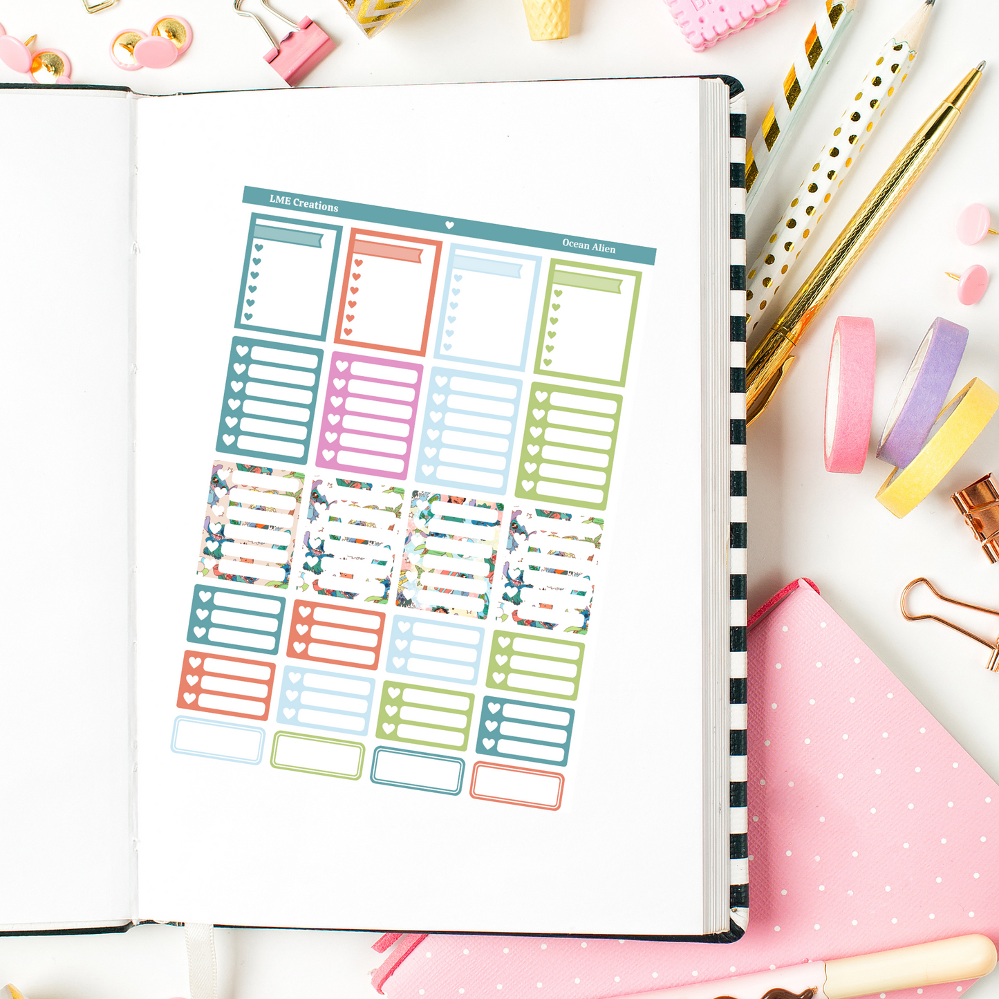 Tropical Alien Planner Weekly Sticker Kit