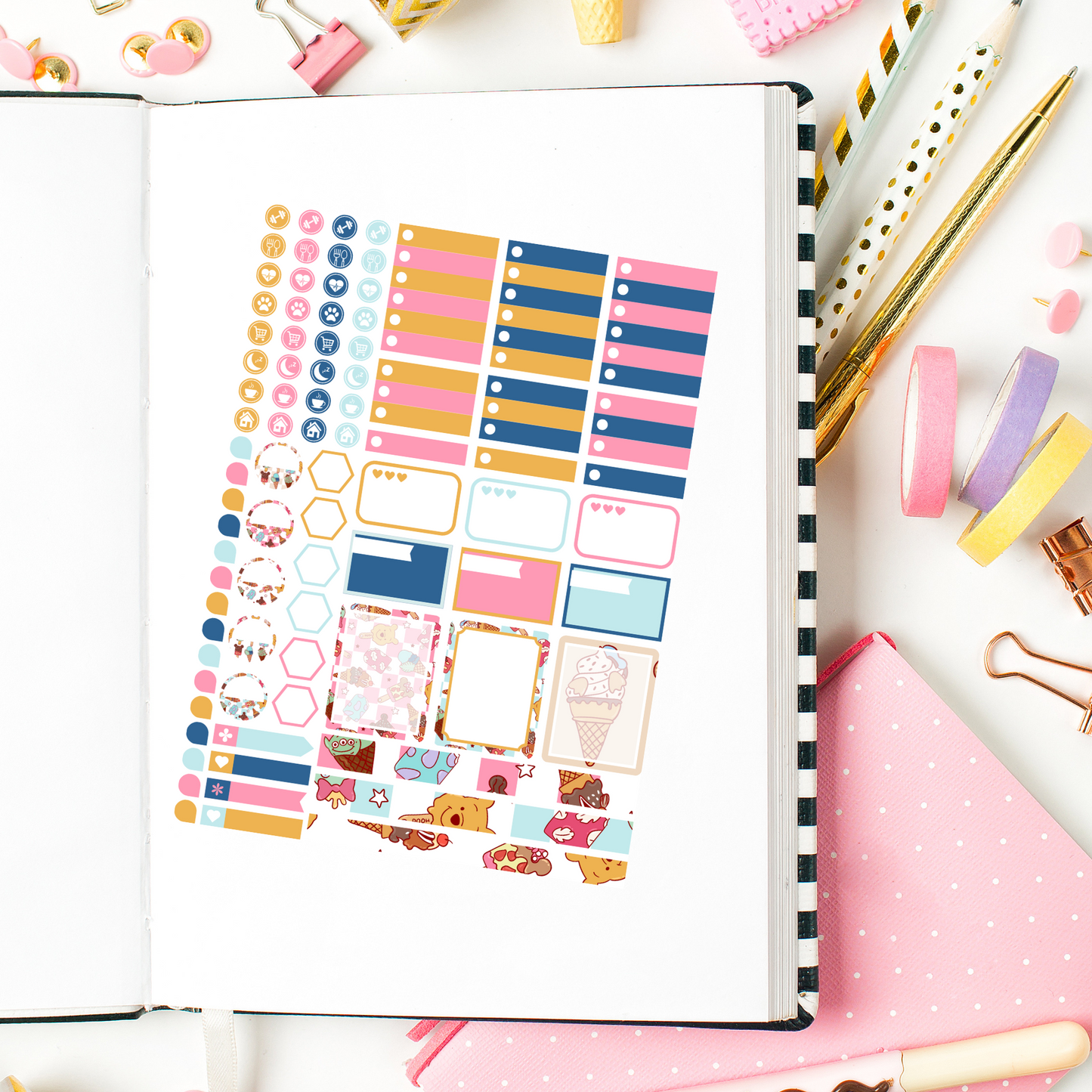 Magical Ice Cream Planner Weekly Sticker Kit