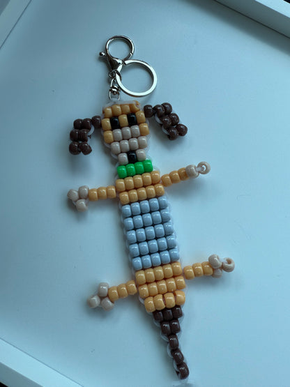 Slink Dog Beaded Keychain