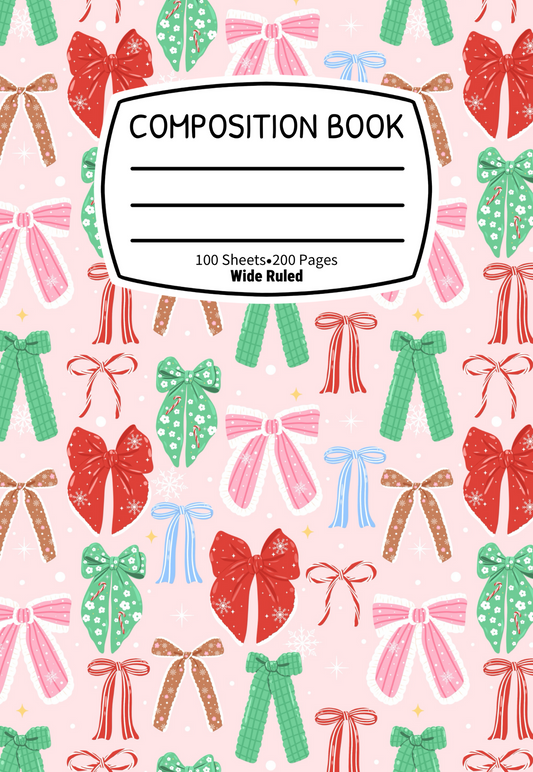 NEW! Christmas Bows Colorful Notebook | Print