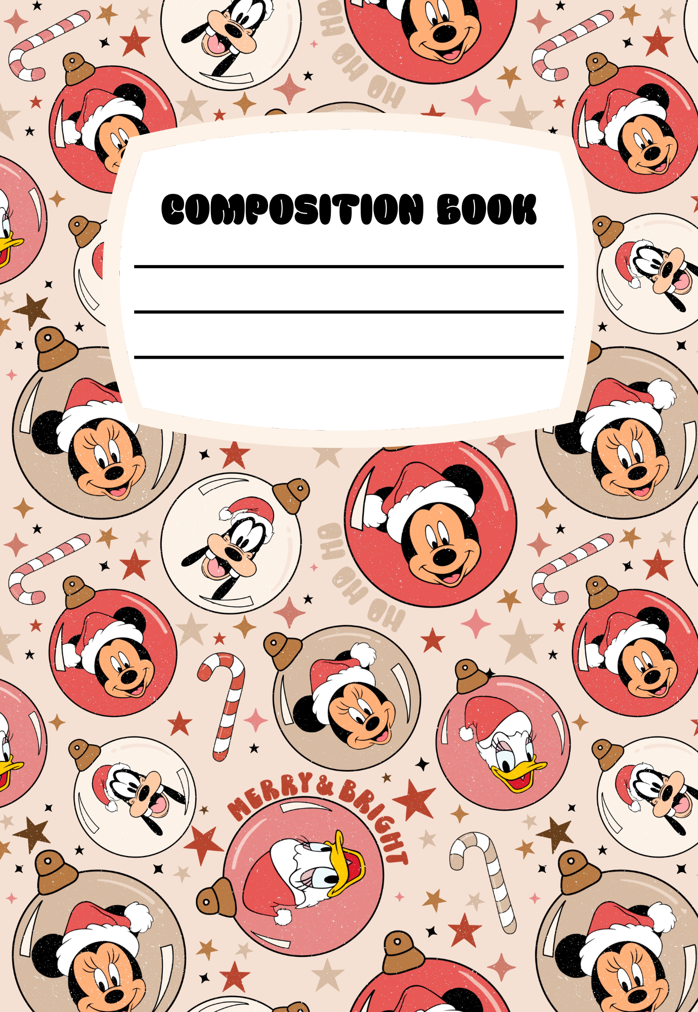 NEW! Magical Friends Christmas Bulbs Notebook | Print