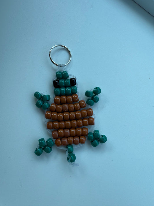 Turtle Beaded Keychain