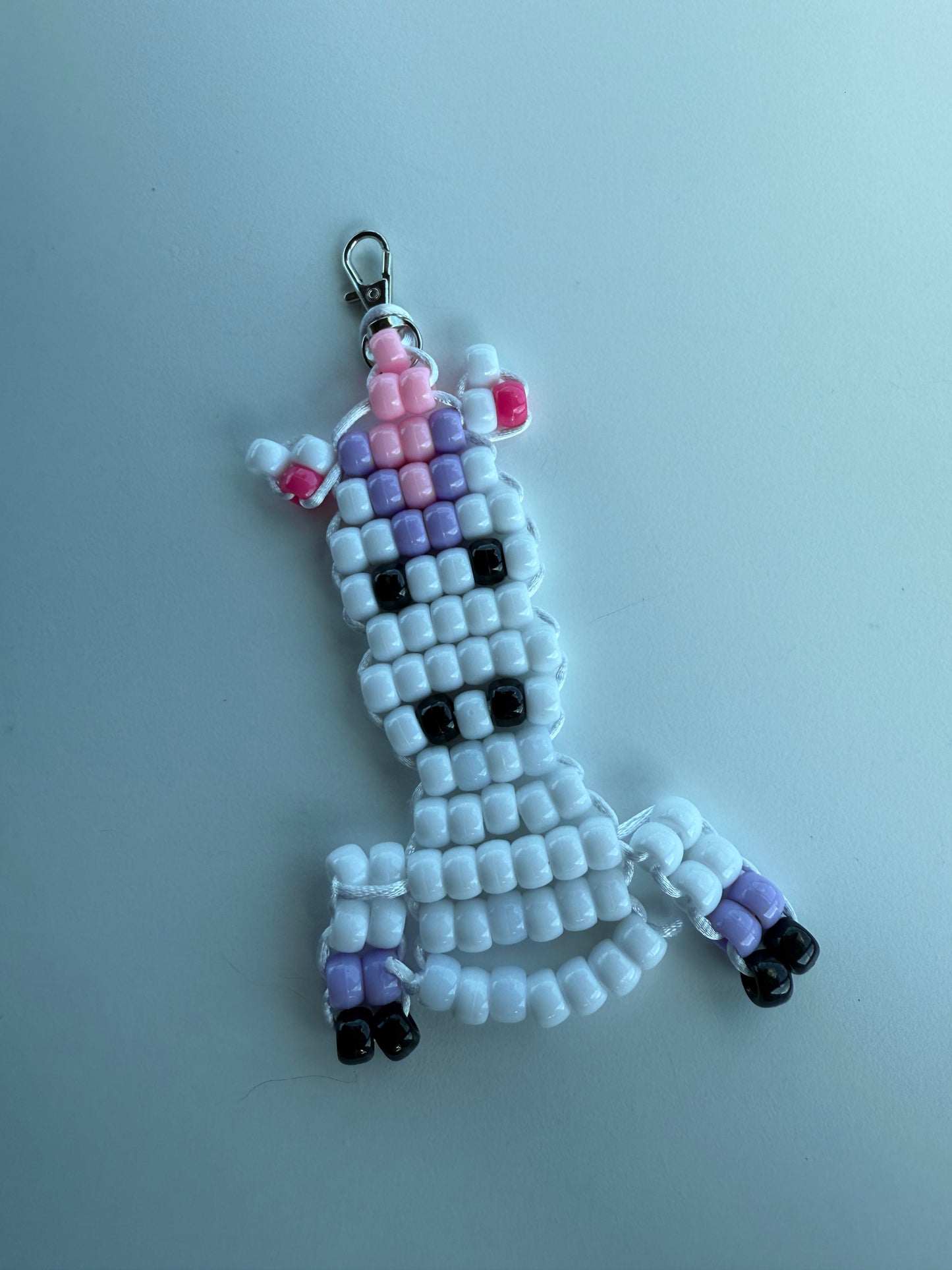 Unicorn Beaded Keychain
