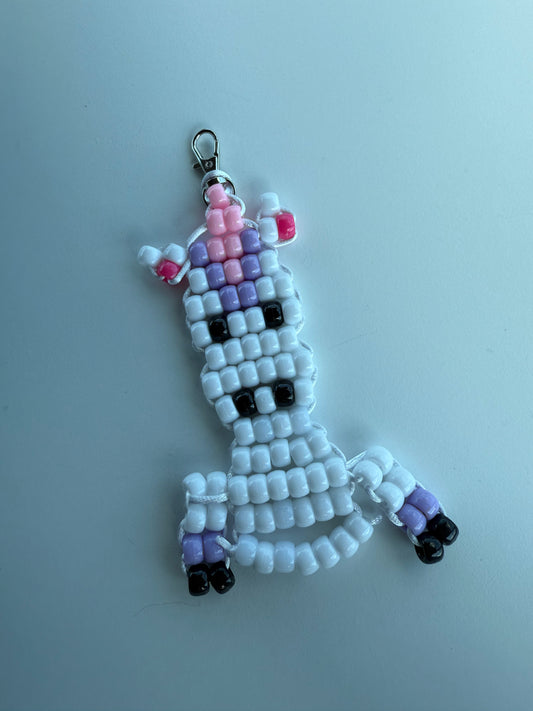 Unicorn Beaded Keychain