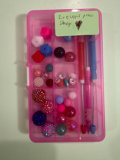 Blue/Pink/Red DIY Pencil Kit