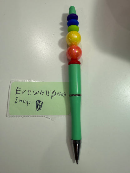 Mint Rainbow Beaded Pen