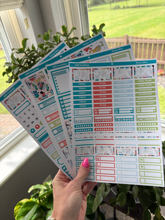 Tropical Alien Planner Weekly Sticker Kit