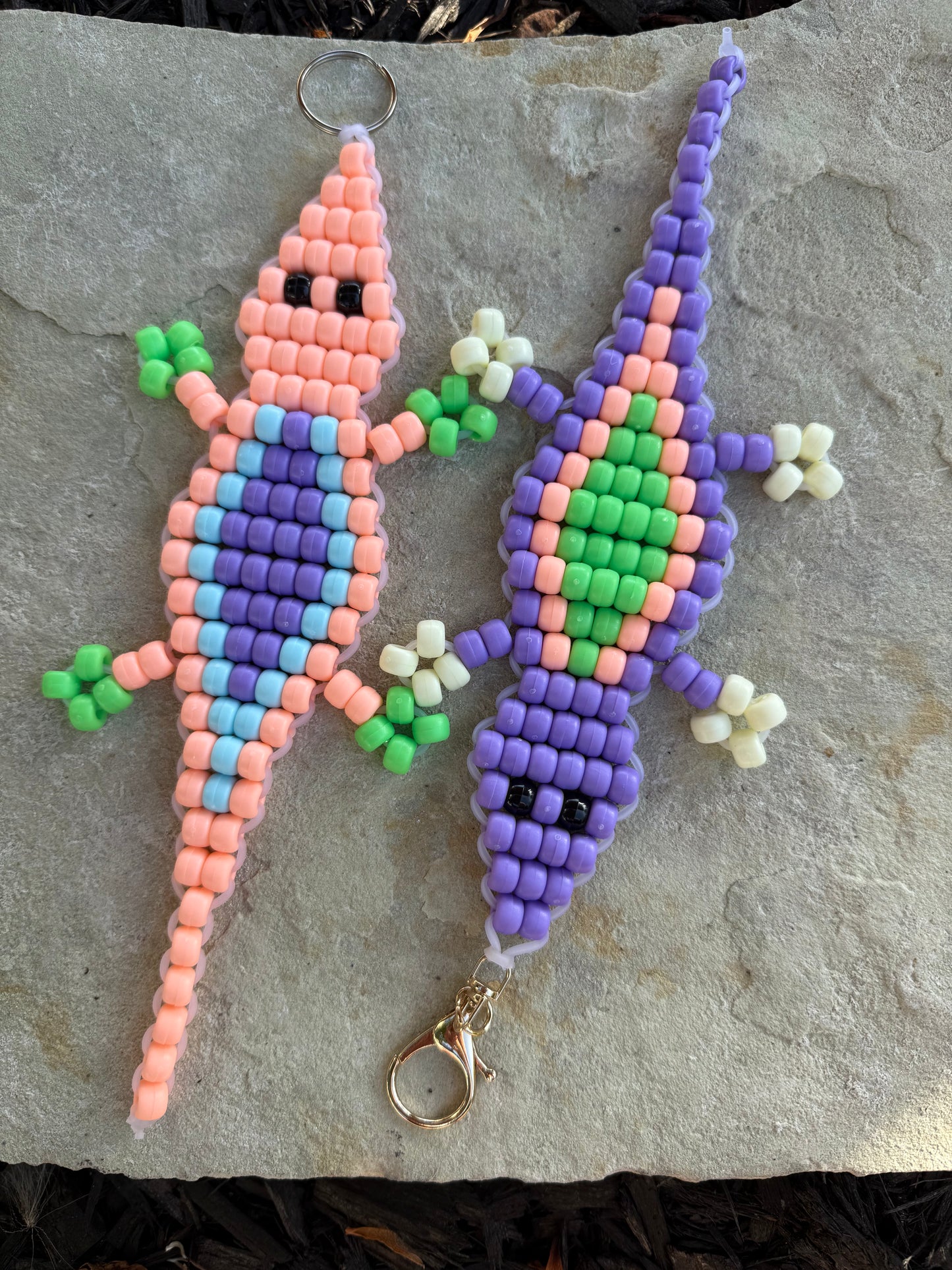 Large Lizard Beaded Keychain || See Details
