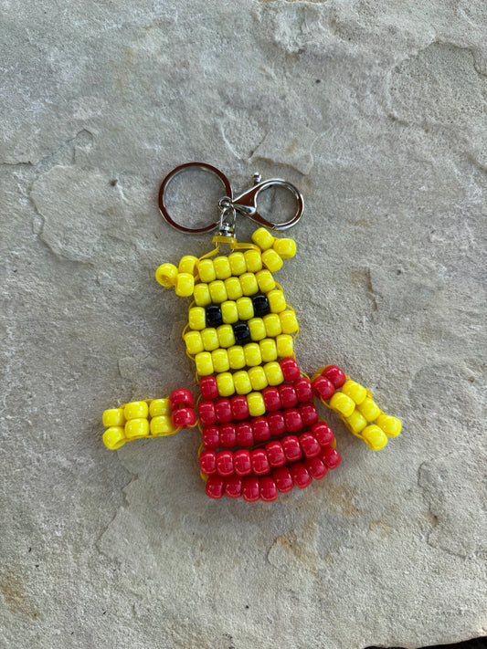 Honey Bear Beaded Keychain