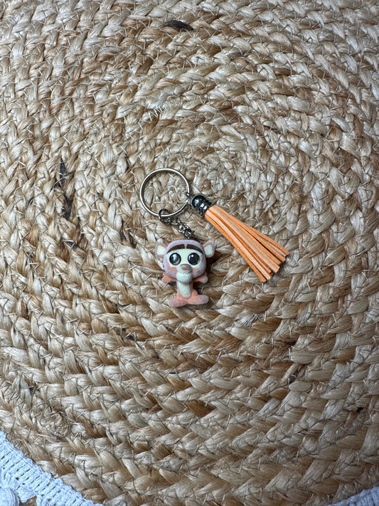 Fuzzy Tiger Keychain