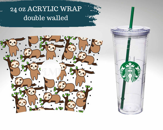 Sloth 24 oz Acrylic Wrap!