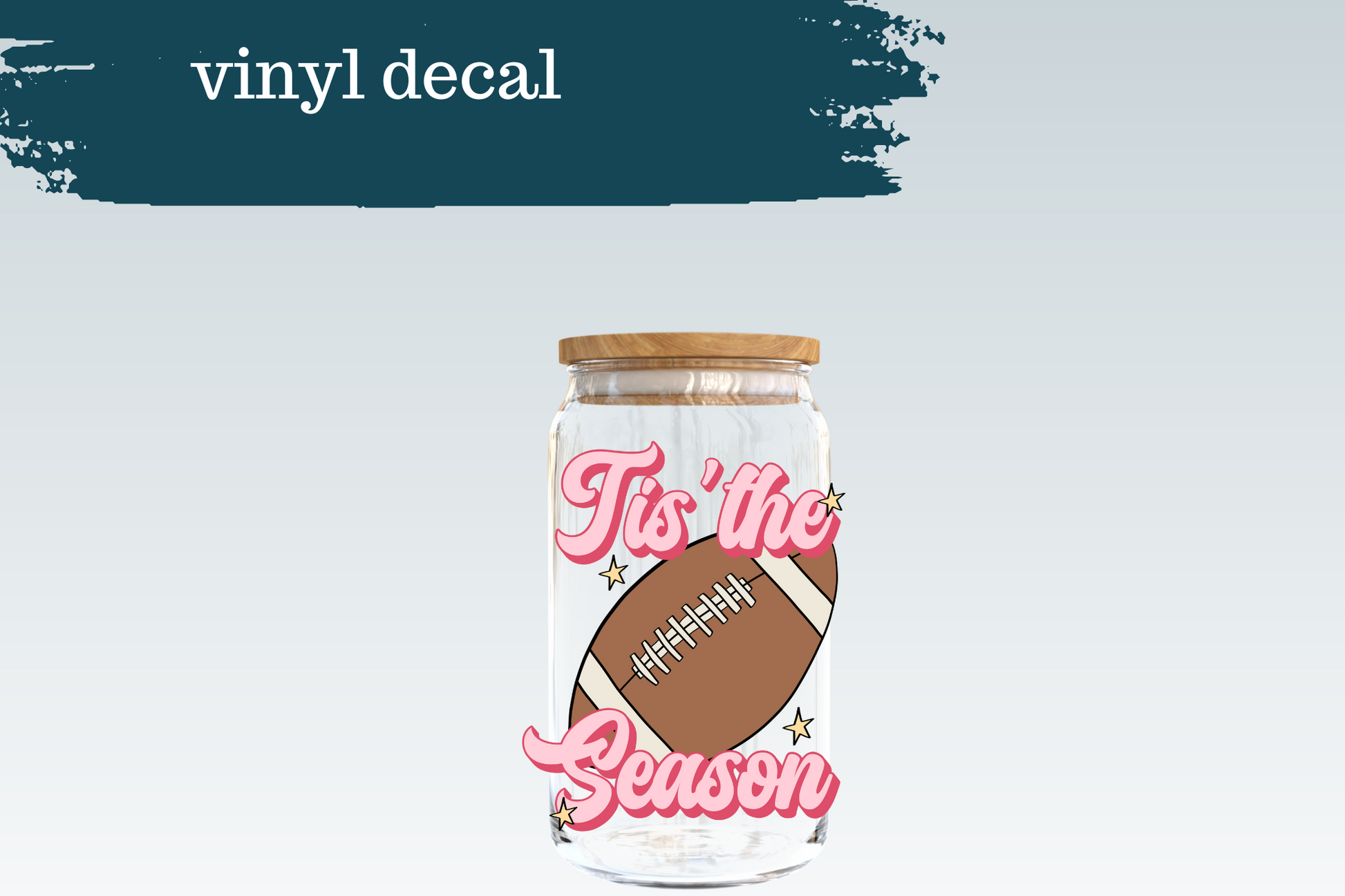 Tis The Season Football Pink | Vinyl Decal